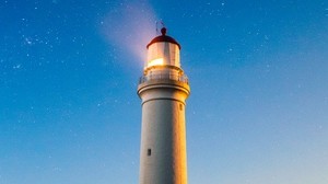 faro, cielo estrellado, cabo nelson faro, portland, australia