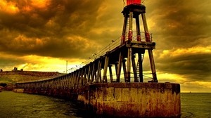 lighthouse, the sky, cloudy, design, gloomy