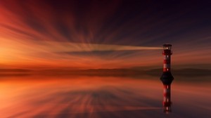 lighthouse, sunset, horizon, sky - wallpapers, picture