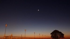 Quecksilber, Pier, Dämmerung, Mond, Promenade, Lichter - wallpapers, picture