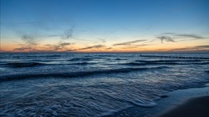 mare, costa, onde, cielo