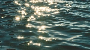 sea, glare, shine, water, waves