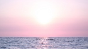 sea, blue, lilac, horizon