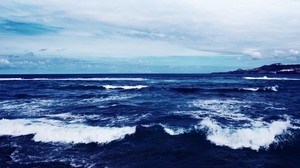 mar, horizonte, surf, olas