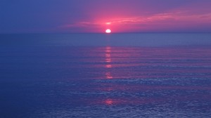 sea, horizon, sunset, ripples, sky