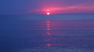 sea, horizon, sunset, ripples, sky - wallpapers, picture