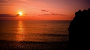 sea, horizon, sunset, sky, clouds - wallpapers, picture