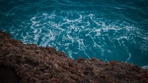 sea, stones, foam, water