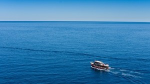sea, ship, horizon, ripples, water - wallpapers, picture