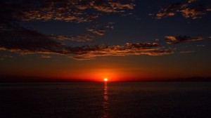 mare, cielo, orizzonte, nuvole