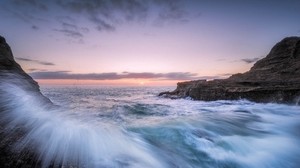 sea, sky, foam