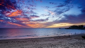 sea, sand, sky, sunset - wallpapers, picture
