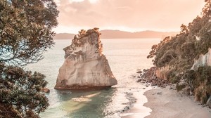 sea, beach, cliffs, coast, landscape