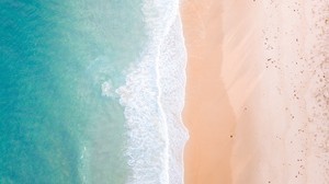 sea, beach, top view, surf, wave - wallpapers, picture