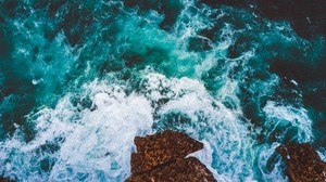 sea, surf, foam, rocks