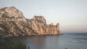 sea, cliffs, coast, stairs, stone