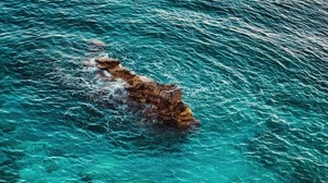 sea, rocks, top view, water, coast - wallpapers, picture