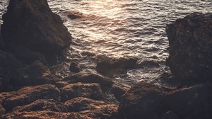 sea, rocks, waves - wallpapers, picture