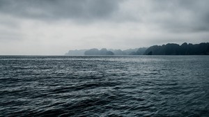 sea, water, fog, clouds, gloomy