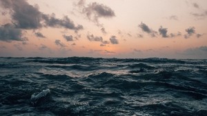 sea, waves, horizon, sky clouds, storm - wallpapers, picture