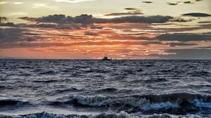 sea, waves, sky, horizon - wallpapers, picture