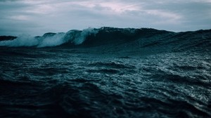 sea, waves, surf, cloudy