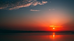 Meer, Sonnenuntergang, Horizont, Himmel - wallpapers, picture