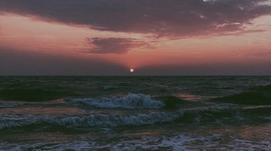 sea, sunset, tide, horizon - wallpapers, picture