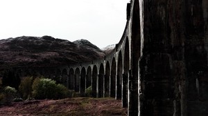bridge, mountains, ruins - wallpapers, picture