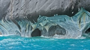 Chile Chico grotte di marmo, Chile grotte, acqua