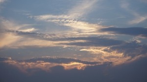 sky, clouds, sunset