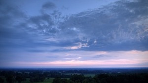 空、平野、木、高さ、朝