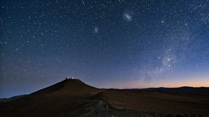 sky, constellations, night, desert, mountain, sand - wallpapers, picture