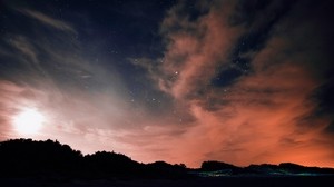night, sky, stars, clouds - wallpapers, picture