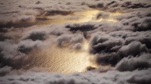clouds, sea, top view, height, overview