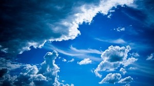 clouds, sky, blue, lightness, volume, patterns, air masses