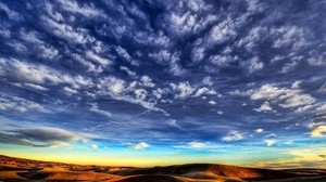 clouds, sky, lines, patterns, desert - wallpapers, picture