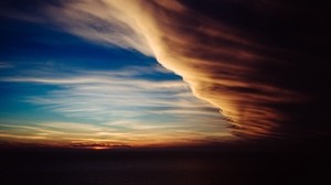 nubes, cielo, nublado, noche