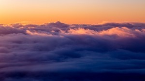 nubes, cielo, poroso, puesta de sol