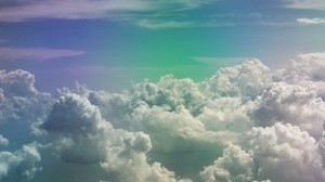 nubes, cielo, poroso, arcoiris, luz