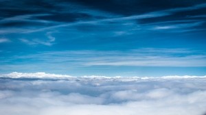 clouds, sky, blue, shades, lines, air, freshness, height