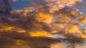clouds, sky, sunlight, white, blue, yellow - wallpapers, picture