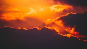 nubes, cielo, luz, nublado