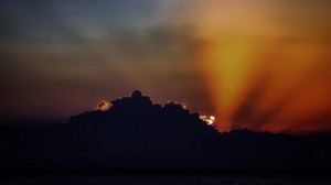 nubes, cielo, puesta de sol, colorido