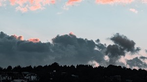 clouds, sky, sunset, porous, evening