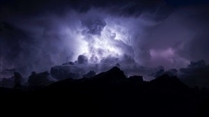 clouds, night, lightning, cloudy, dark, gloomy - wallpapers, picture