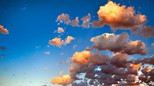 clouds, shades, sky, golden, airy, lightness - wallpapers, picture