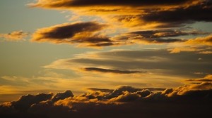 nubes, retroiluminado, oscuro, atardecer, anochecer