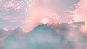 clouds, porous, rainbow, sky, shine, rays - wallpapers, picture