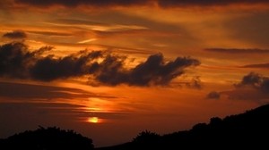 clouds, sun, twilight, evening, horizon - wallpapers, picture